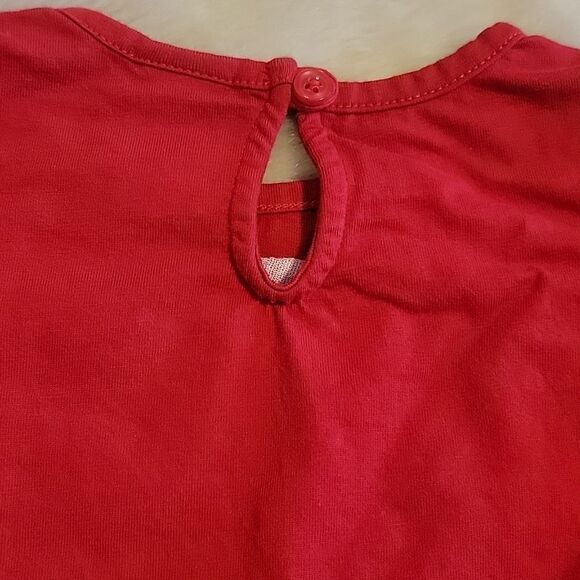 JANIE AND JACK RED LONG-SLEEVE TOP WITH BLACK BOW, SIZE 12-18 MONTHS - Picture 6 of 6